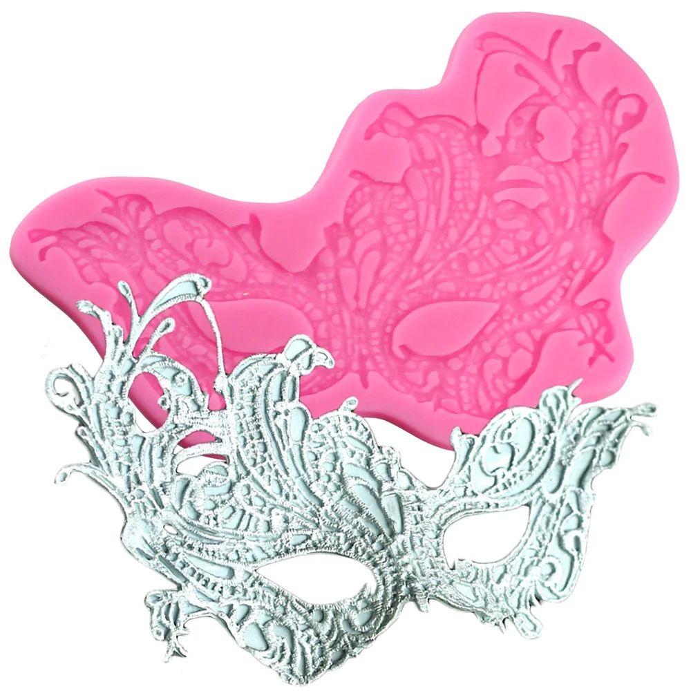 

3D Masquerade Lace Mask Fondant Molds Party Cake Border Silicone Mold Cake Decorating Tools Candy Chocolate Gumpaste Moulds