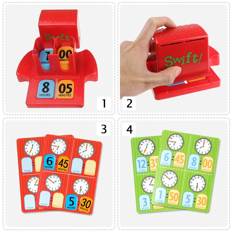 Игра-головоломка, обучающая карточка с номером времени для малышей, Детские карточки с указанием времени, игры в матч, Обучающие Развивающие игрушки для детей