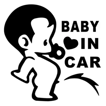 

43cm x 43cm Lovely Funny Cute Child Boys Baby In Car On Board Car Sticker For Cars Side Truck Window Door Vinyl Decal 13 Colors
