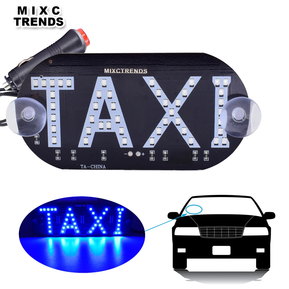 1Pcs Taxi Top Light New LED Roof Windshield Taxi Panel Light 12V Car