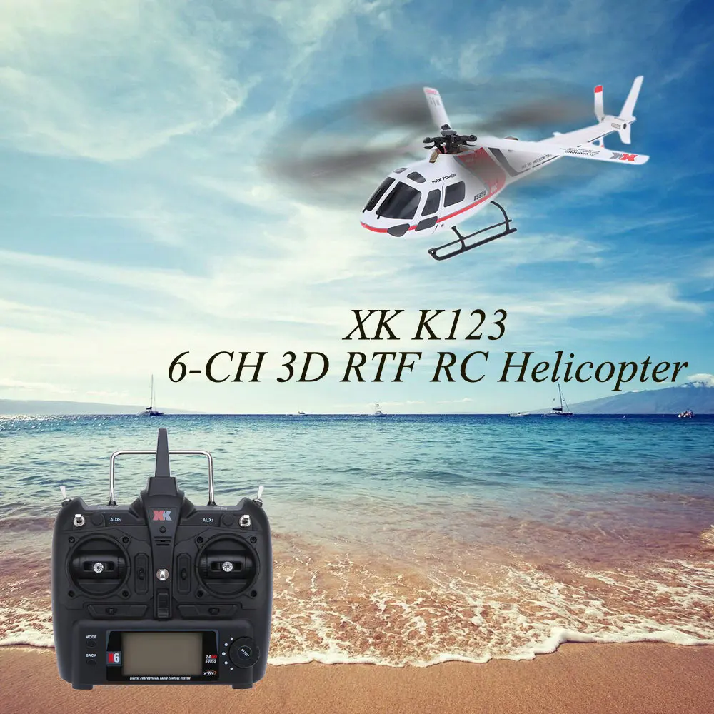 2016 Hotest  RC Helicopter  K123 6CH 3D 6G System Brushless Motor RTF Remote Control Helicopter VS V922 K124