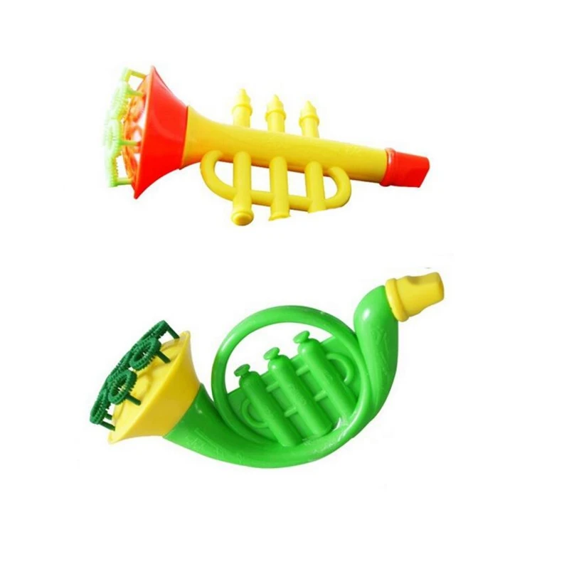 New children's toys interesting novelty horn blowing bubble gun colorful bubbles Kids birthday present Style is randomly sent