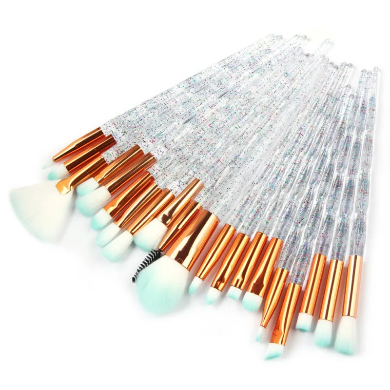 

Eyebrow Eyeliner Powder Foundation Brush Beauty Tools Makeup Brushes Set 10/15/20 pcs Diamond Transparent Flash