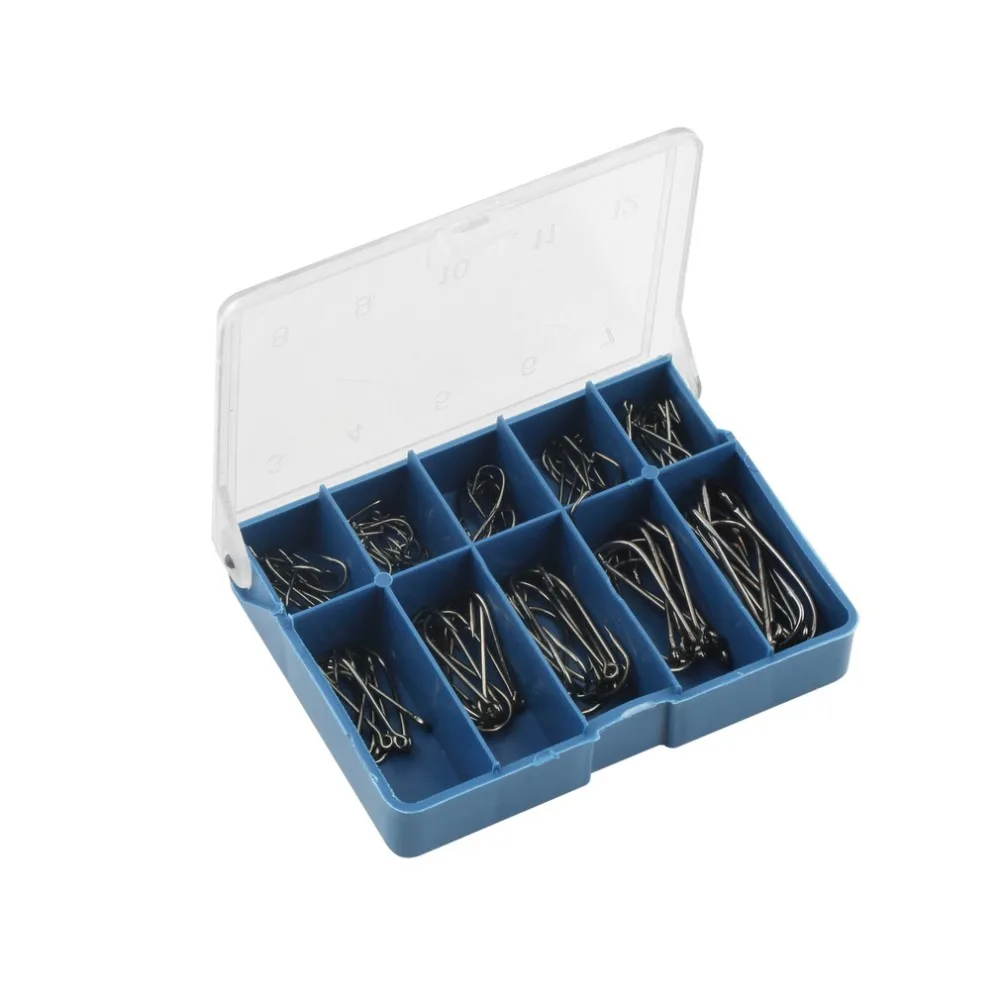 

100 Pcs/Lot 3# -12# Carbon Steel Fishing Hook Fishhooks Durable Fishing Hooks with Hole Carp Fishing Tackle Box Top Quality