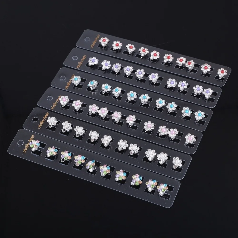 

IMIXLOT Wholesale 60PCS Crystal Flower Hair Decoration Buckle Clip Swirl Spiral Twist Hairpins Tiara Bridal Wedding Accessories