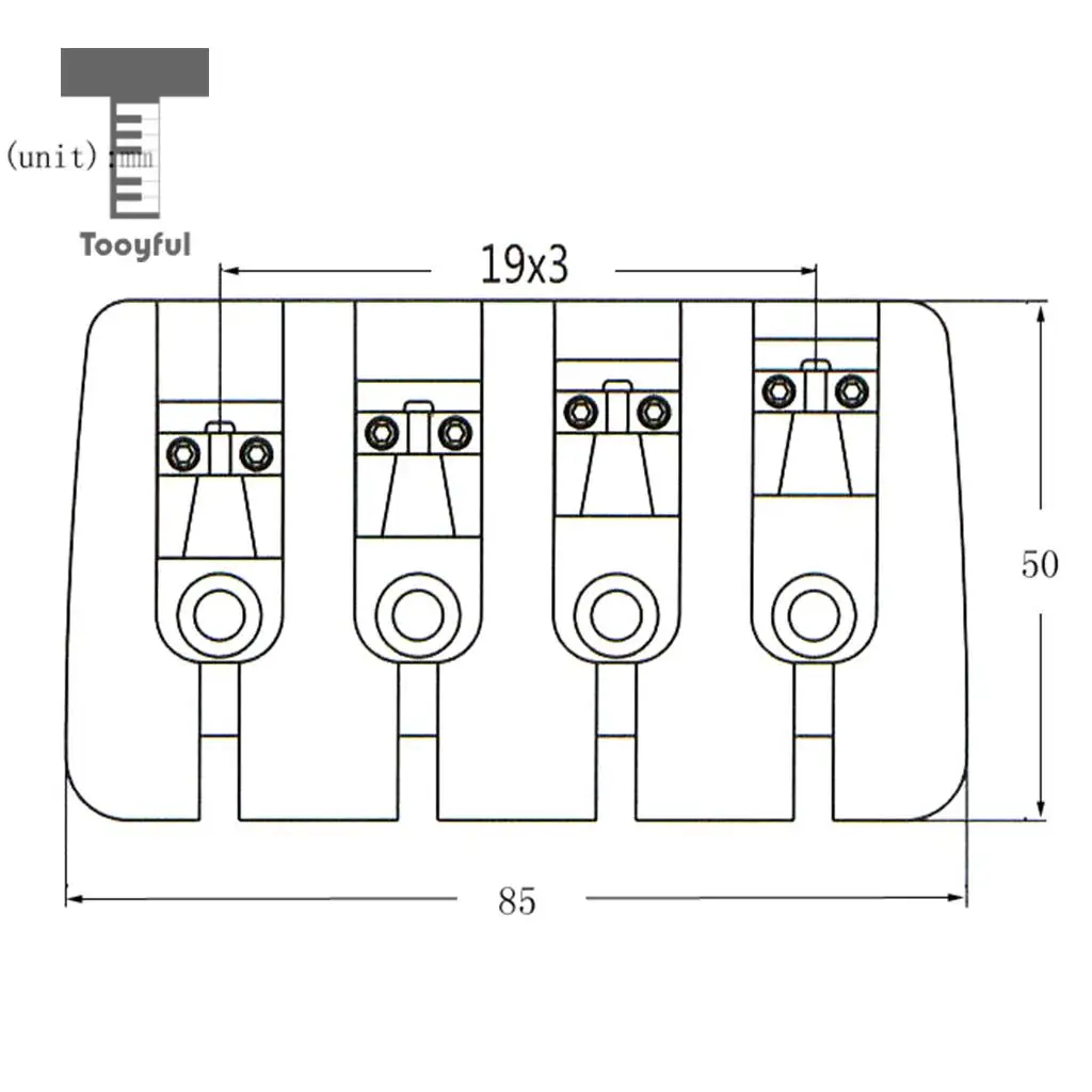 Tooyful бас мост Хвостовик с винтами гаечный ключ для 4 Струны электрический Замена баса части черный