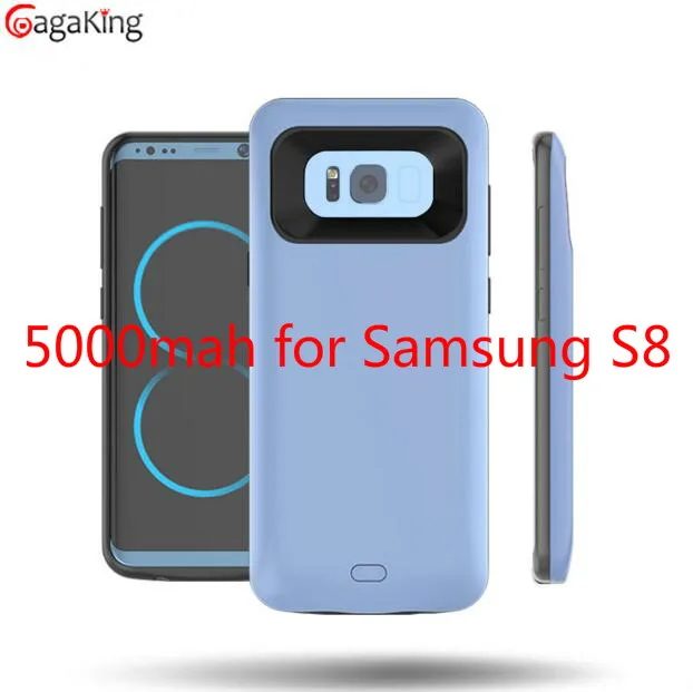 Чехол для зарядного устройства для samsung S8, мягкий Ультратонкий чехол из ТПУ для зарядки телефона, чехол для аккумулятора, чехол для зарядного устройства - Цвет: Blue for Samsung S8