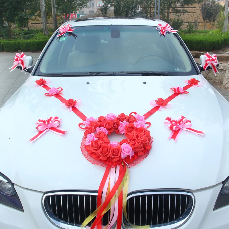 Wedding Car Accessory Flower Decoration Garland Romantic Bride Flower