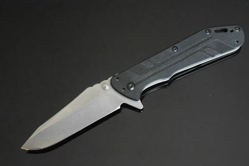 Trskt Ker 3880 Flipper Folding knife 8cr13mov Steel Stone Wash Blade , G10 Handle 58Hrc Survival Camping knives Outdoor Hunting