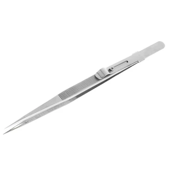 

JAVRICK Jewelry Tweezers Concave Groove Diamond Stainless Steel Adjustable Craft Tools