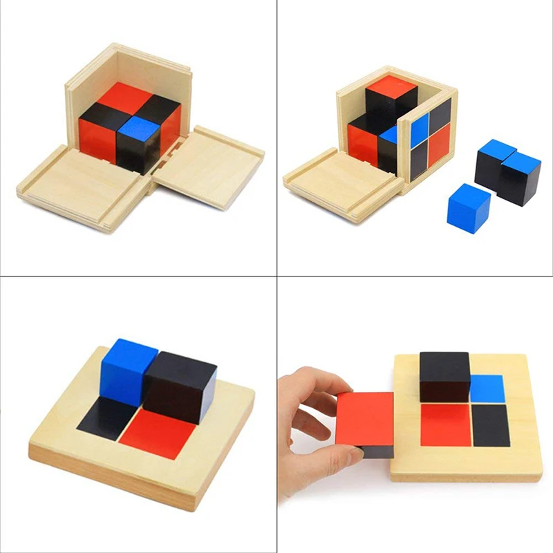 Cubo de Madeira Brinquedos para Crianças Brinquedo de Madeira Novo Binomial Montessori Matemática Pré-escolar Educacional Aprendizagem Precoce Blocos 7 High Quality Brinquedos e hobbies