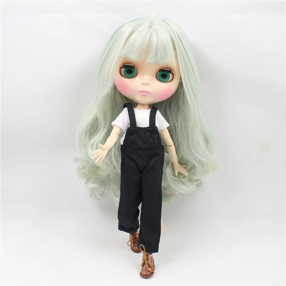 Blyth doll icy licca черный комбинезон белая рубашка Одежда для куклы