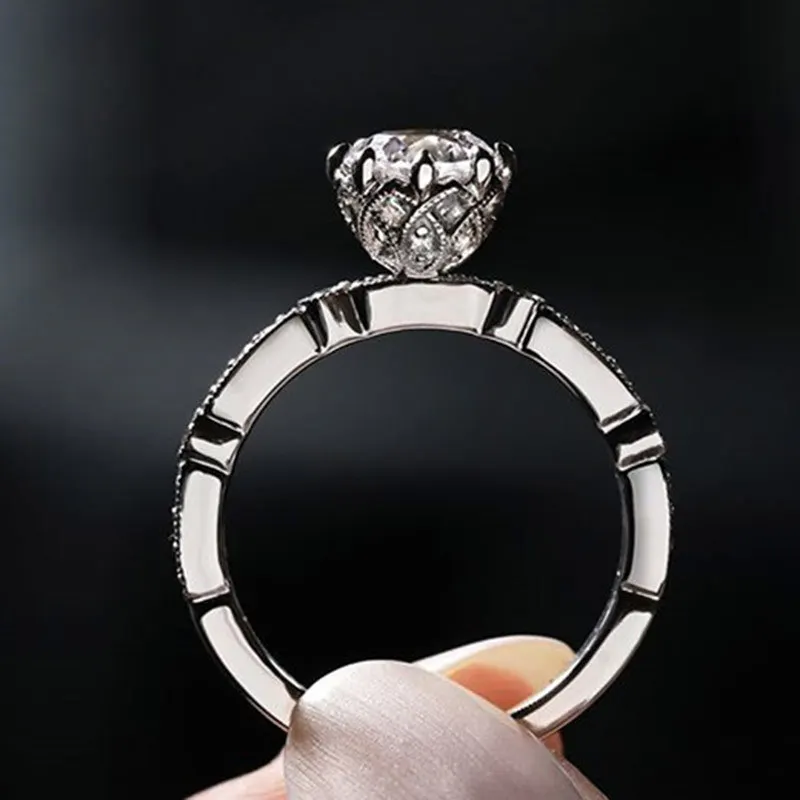 

Princess Cut Rings for Women Luxury Jewelry Pink Stone Wedding Ring Engagement Gift Ring Anillos Mujer Femme Wholesale