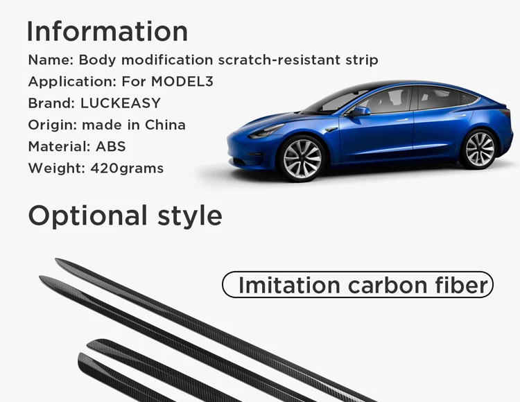 LUCKEASY автомобиль из нержавеющей стали отделка хвоста для Tesla модель 3- хвост ворота Отделка 1 компл