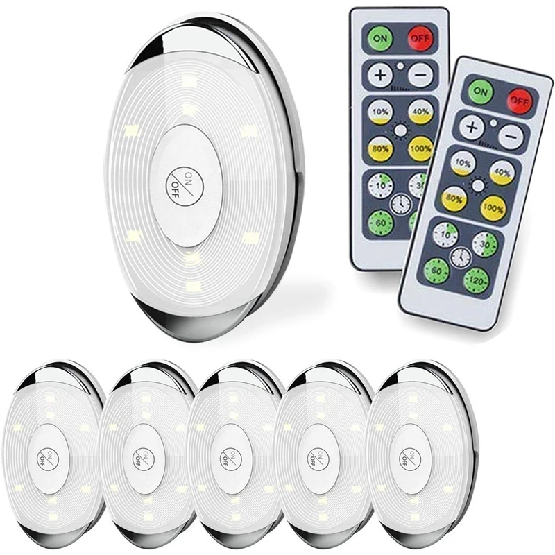 

Led Puck Light, Led Lights Battery Operated With Remote Control, Wireless Soft Lighting, Under Cabinet Lighting For Kitchen, T