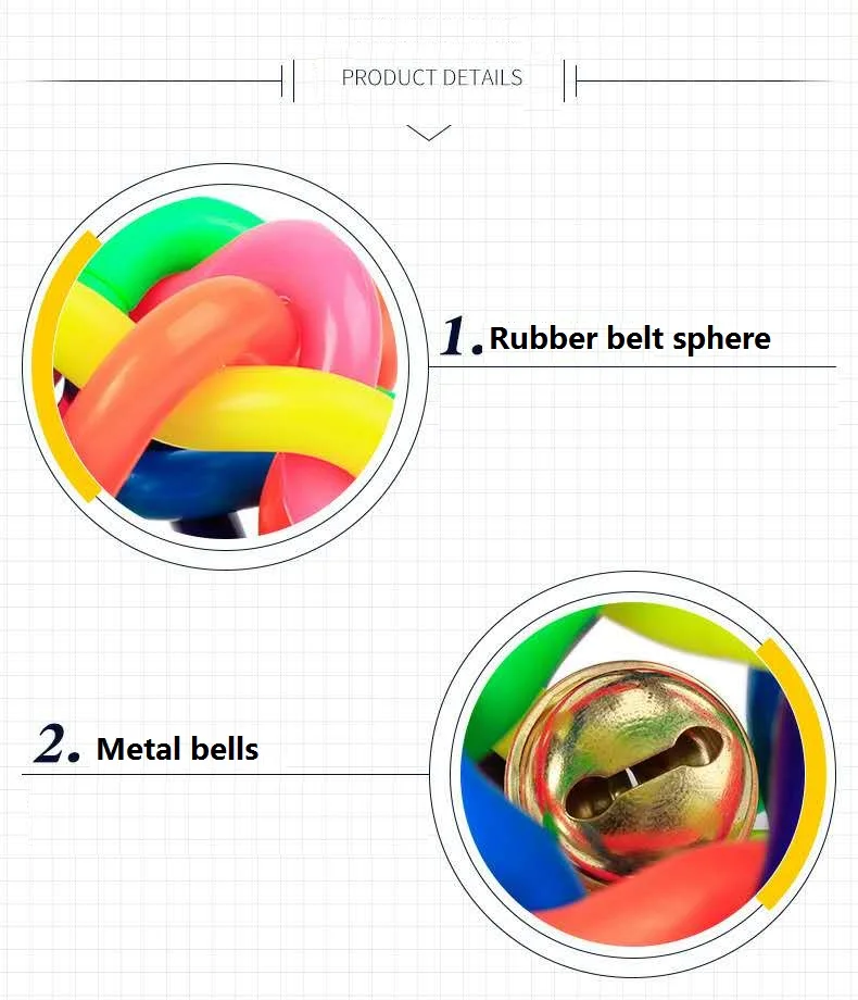 3 Size colorful ball pet toy dog toy cat toy with bell for small medium large dog Chihuahua Poodle pet product Rubber Round Ball 3 Size colorful ball pet toy dog toy cat toy with bell for small medium large dog Chihuahua Poodle pet product Rubber Round Ball