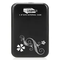 Коробка случай х внешний 2,5 "SATA HDD жесткий диск USB 3,0 с цветами чехол (черный)