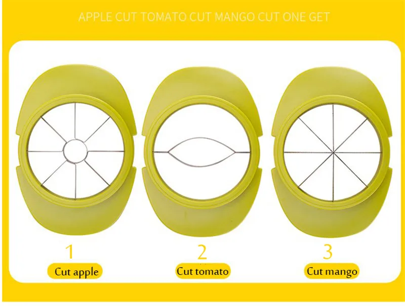 3 в 1 яблоко резки Apple Slicer Ножи помидор резки манго сплиттеры нарезанный пробоотборников инструмент cut фрукты овощи инструменты