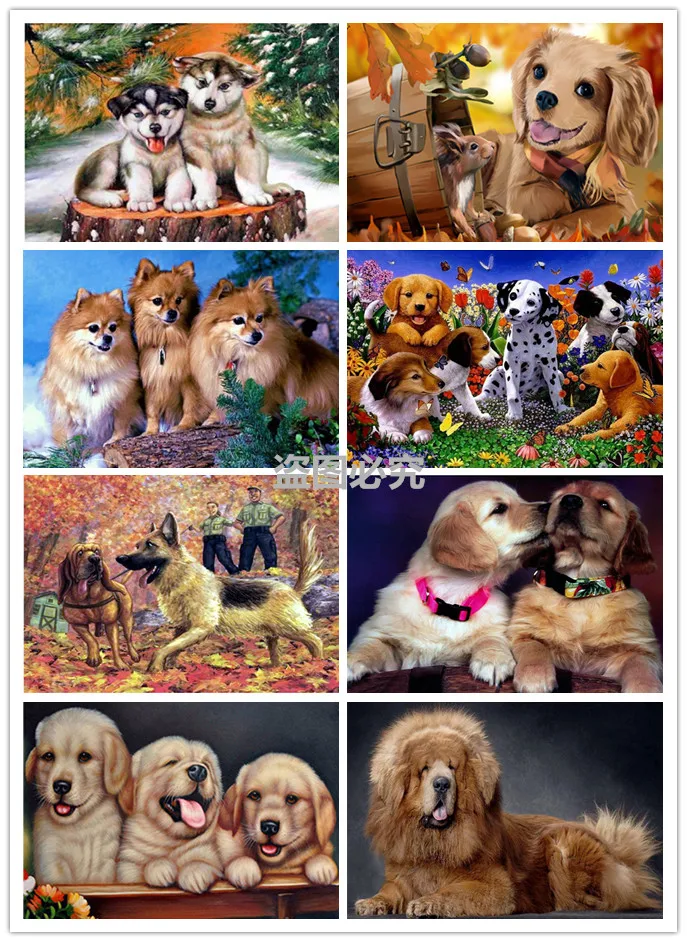 

Animals 5D Diy Diamond Painting Full Square Dog Wolf Shadow Mosaic Pasted Embroidery Needlework Cross Stitch Christmas Gifts