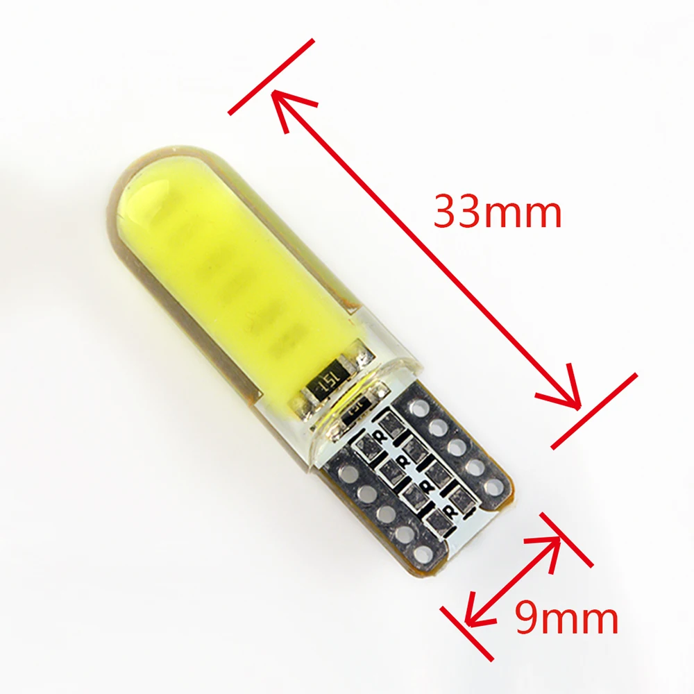 Светодиодный фонарь для автомобиля с бегемотом T10 194 W5W COB силиконовые лампы белый