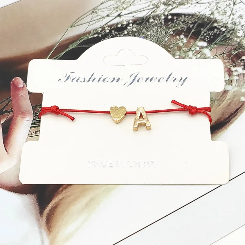 Letter Name Necklace Lucky Rope Bracelet Love Heart Statement Bracelet bracelet jewelry