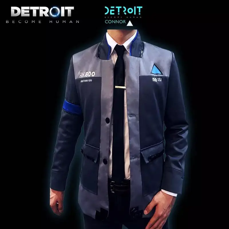 

2018 New Game Detroit: Become Human Connor RK800 Agent Suit Uniform Tight Unifrom Cosplay Costume for Halloween