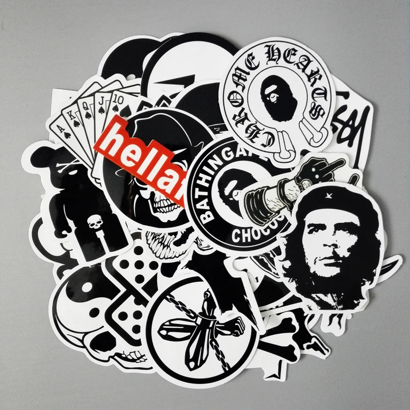 

45Pcs/Lot Transparent Waterpoof Creative Sticker For Skateboard Laptop Luggage Fridge Phone Styling Home Decal Stickers