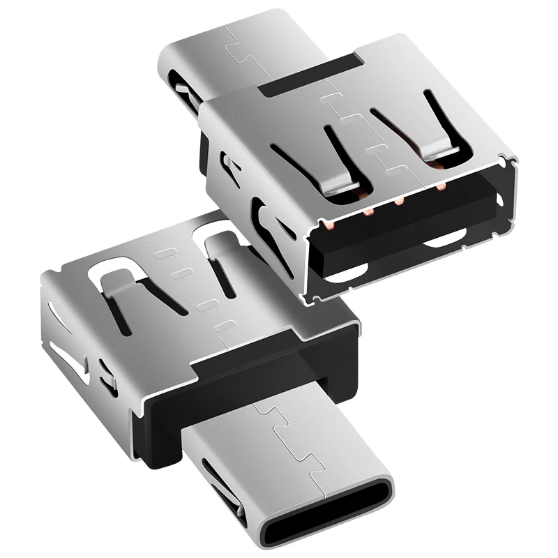 Адаптер USB Type C silver Male to USB2.0 Femail OTG конвертер для устройств с интерфейсом