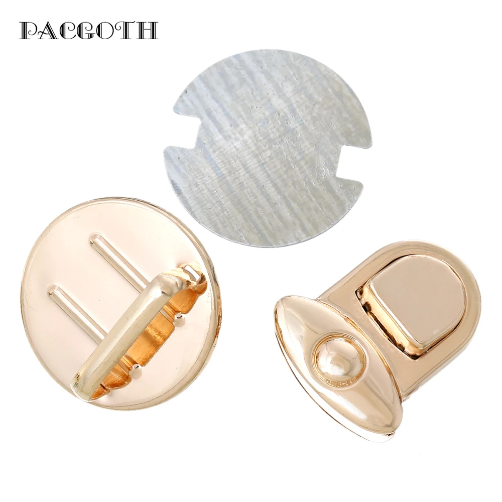 

PACGOTH Zinc Based Alloy Purse Handbag Lock Clasps Closure Rose Gold 3.1cm 3cm x2.5cm 3cm, 10 Sets(3 PCs/Set)