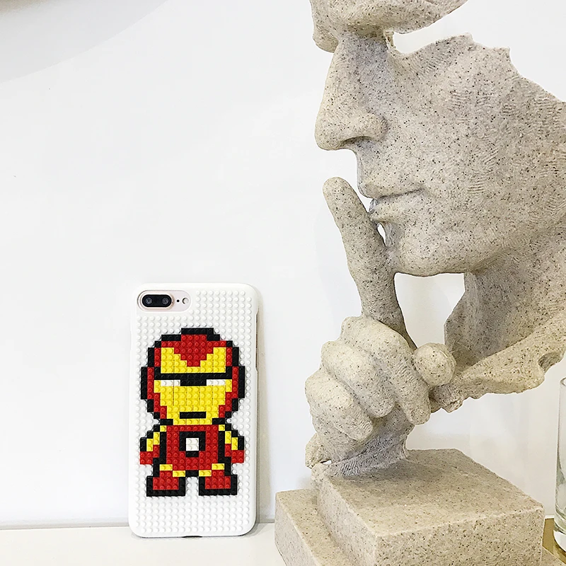 Чехол для телефона Super Hero Puzzle чехол iPhone 7 Lego DIY блоки мозаика XR XS MAX X 6 6s 8 Plus