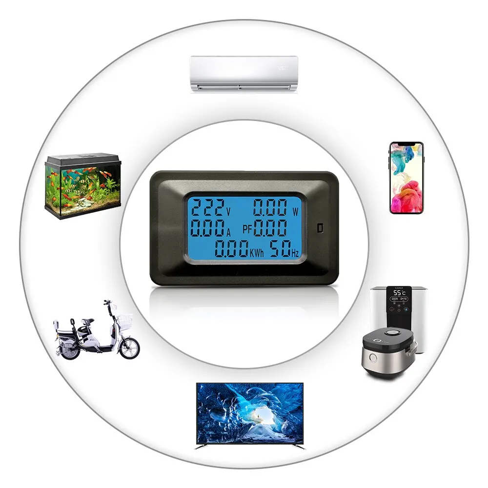 

4 In 1 Mini Electric Meter DC/AC Power Meter Energy Meter Voltage Current Tester Electricity Monitor LCD Ammeter Voltmeter