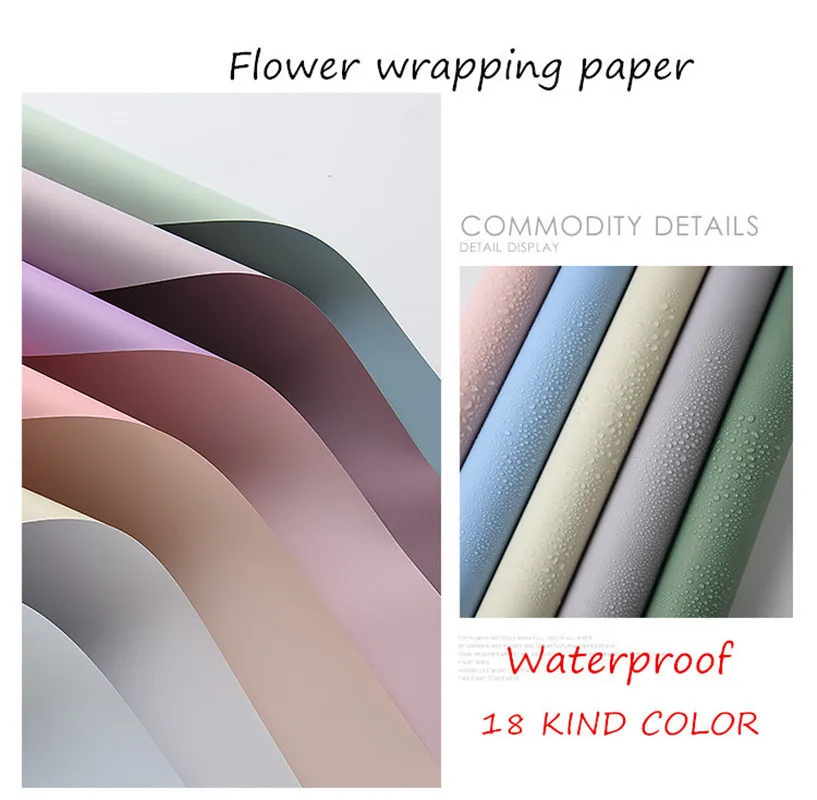 

10pc Korean Waterproof Flower Wrapping Craft Paper DIY Flowers Gifts Packing Flower Bouquet Wedding Decor Two-tone Papier Paper