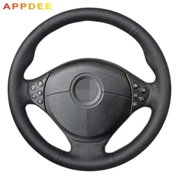 

APPDEE Black Genuine Leather Car Steering Wheel Cover for BMW E39 5 Series 1999-2003 E46 3 Series 1999-2005 E53 X5 E36 Z3
