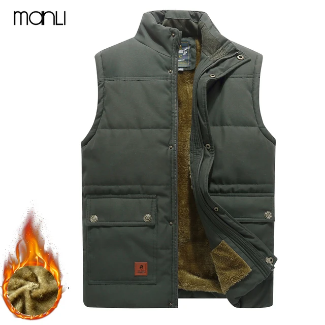 $US $16.73  MANLI Brand 2018 Autumn Winter Men Coat Warm Sleeveless Jacket Hiking Men Vest Coat Fleece Army Gre