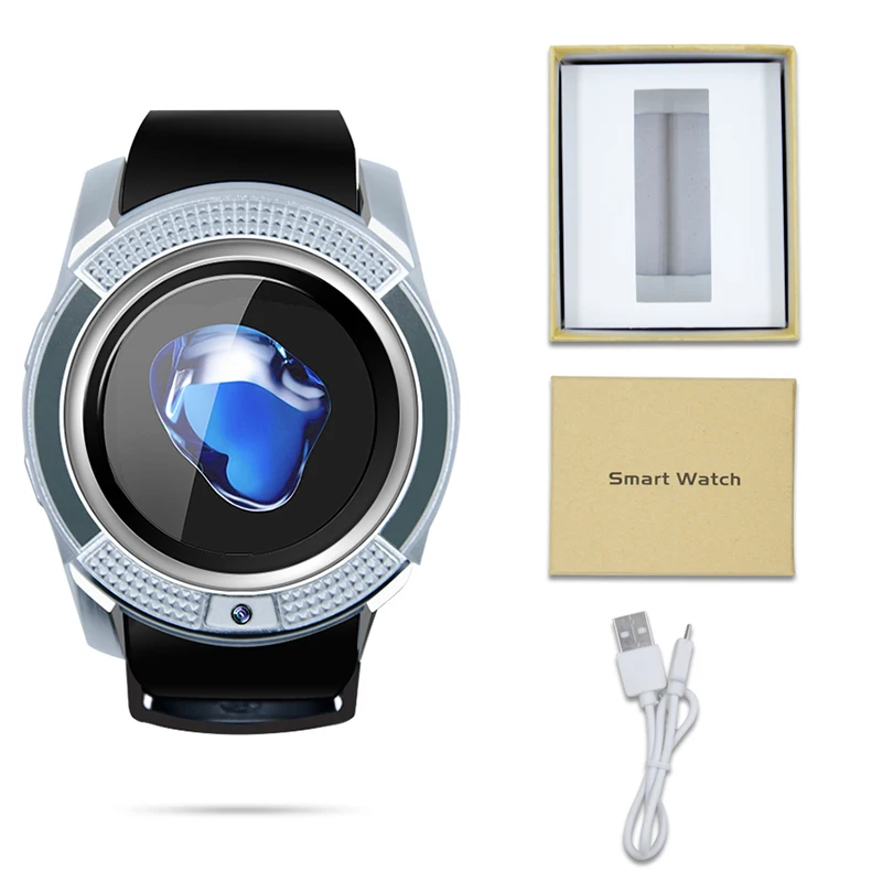 

V8 Smart Watch Bluetooth Round Screen Smartwatch Support SIM / TF Card Sport Watches for Samsung Huawei Android Smartphone 10PCS