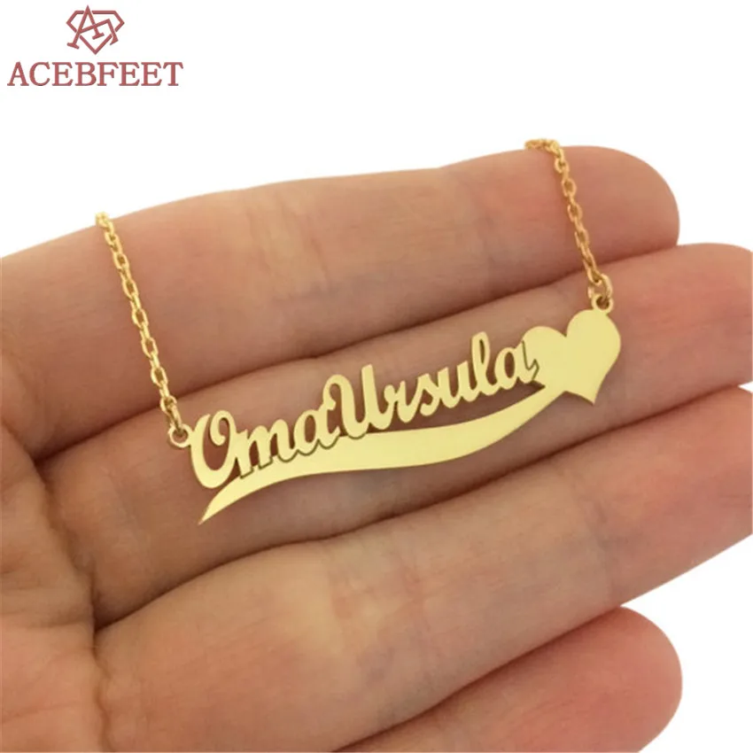 

Custom Jewelry Personalized Name Initial Necklace Rose Gold Silver Chain Heart Statement Choker Fashion Jewelry Christmas Gift