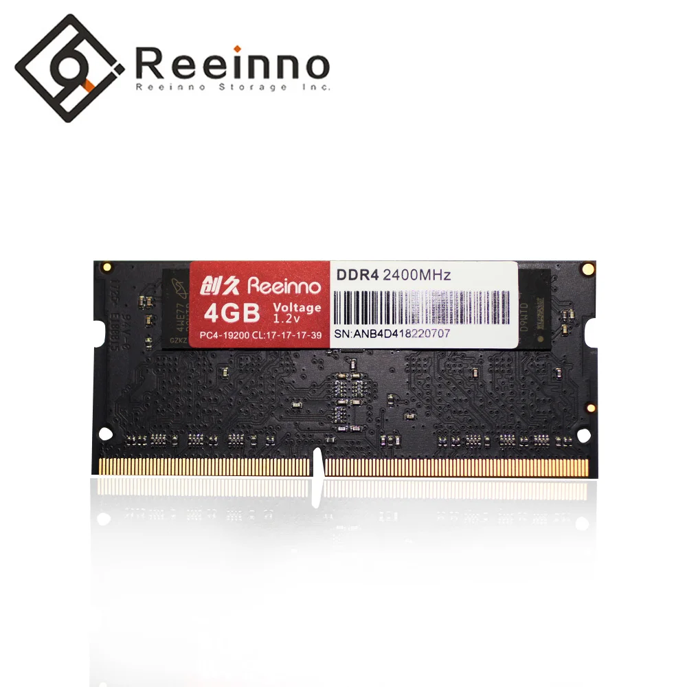 Reeinno оперативная Память ddr4 4 Гб 2400 МГц 1,2 V 19200 МБ/с. NON-ECC 260pin пожизненная гарантия один Прямая поставка с фабрики, только для ноутбука