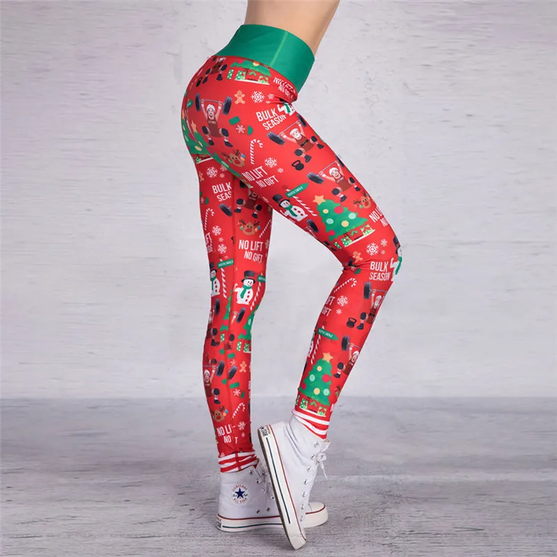 

New Sports Yoga Pants Christmas Pant Breathable leggings For Running Quick dry Lovely Pants For Women Child Game pants