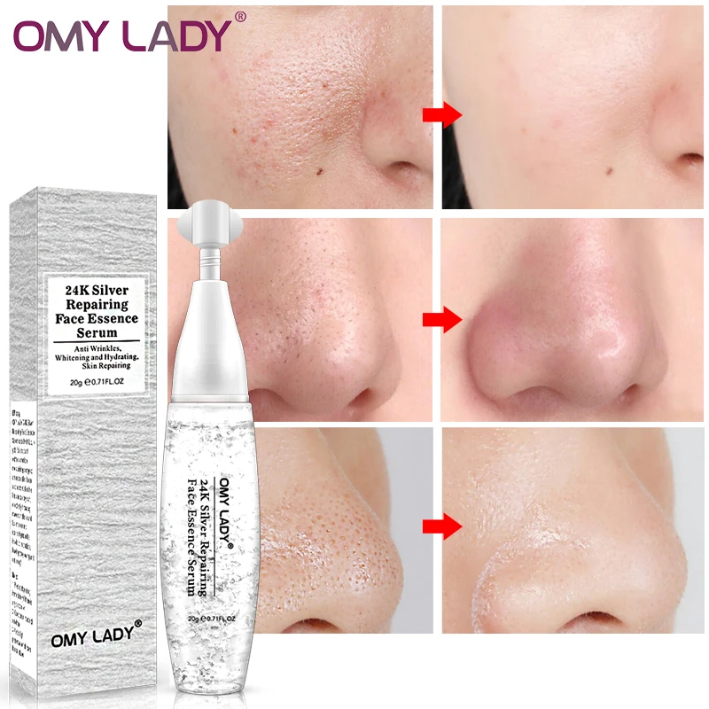 OMY LADY 24K Silver Collagen Serum Whitening Foil Essence Serum Anti Wrinkle Anti Aging Serum acne