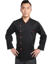 Черный повар униформа для мужчин китайский ресторан шеф-повара одежда шеф-повар одежда униформа повар Готовить Рабочая одежда