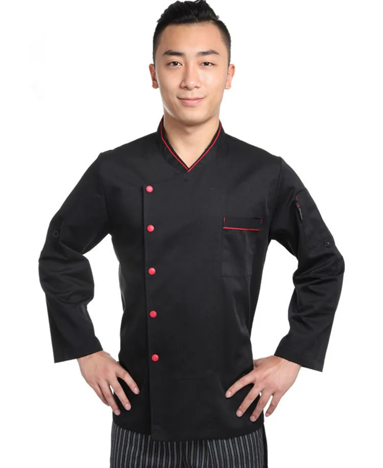 Uniformes de chef negros para hombres restaurante chino