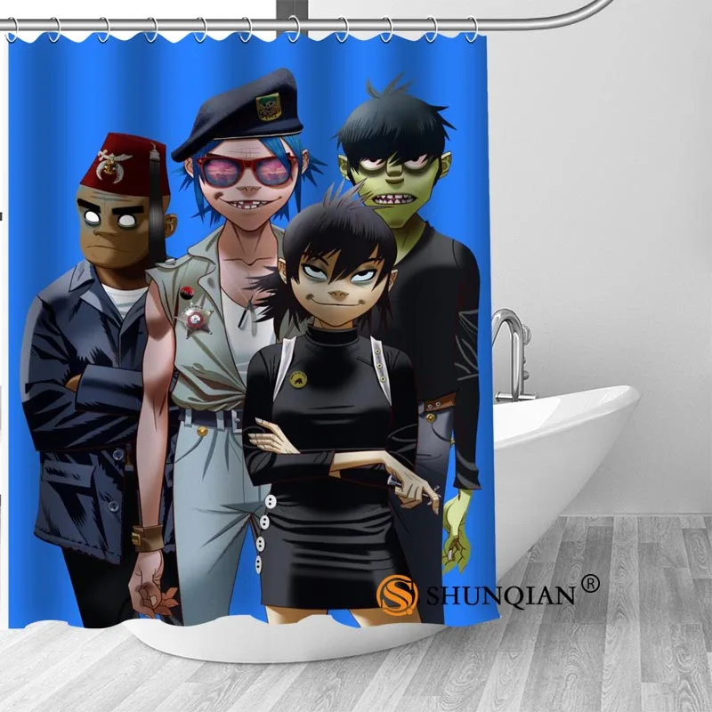 Пользовательские Gorillaz горячая Распродажа полиэстер ткань печати Душ Шторы 12
