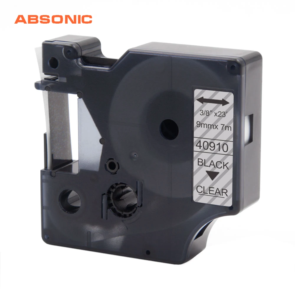 Absoonic 9 мм прозрачные этикеты Dymo D1 40910 S0720670 этикеточные ленты совместимы с 160 210D 280