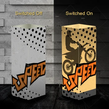 

Creative Shadow night lights motorcycle design warm white lighting adult festival gift home store decor touch control baby sleep