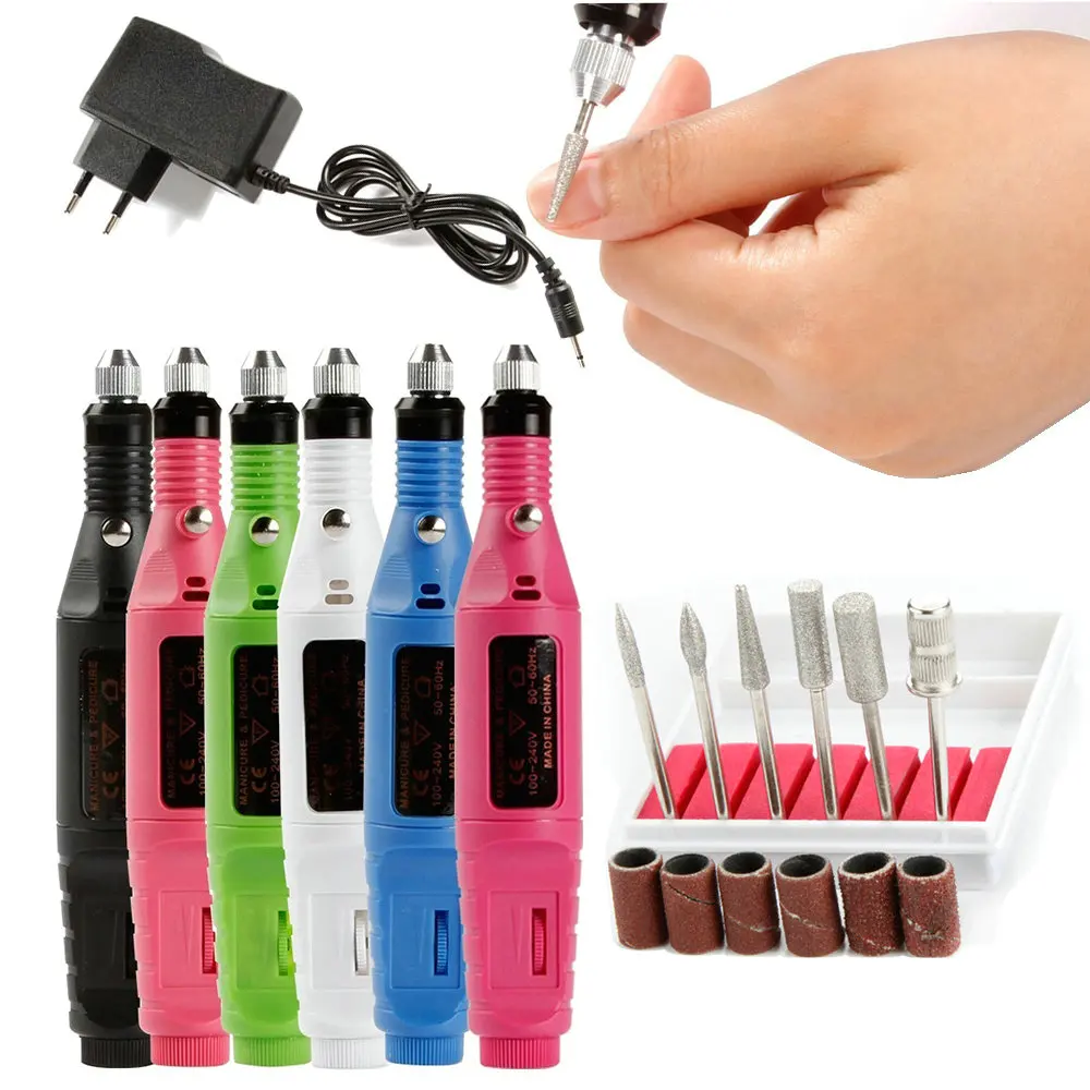Nail Power Drill Electric Manicure Machine Nail Drill Bits Set Mill Cutter Nail Art Pedicure Tools
