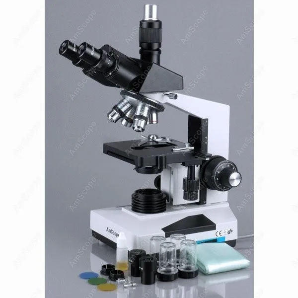 Лабораторная клиника ветеринарный микроскоп принадлежности AmScope 40X 2000X