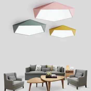 

Nordic LED Stepless Dimming Ceiling Lamp Modern Simple Living Room Bedroom Diamond Macarons Terrace/Patio Livingroom Lighting