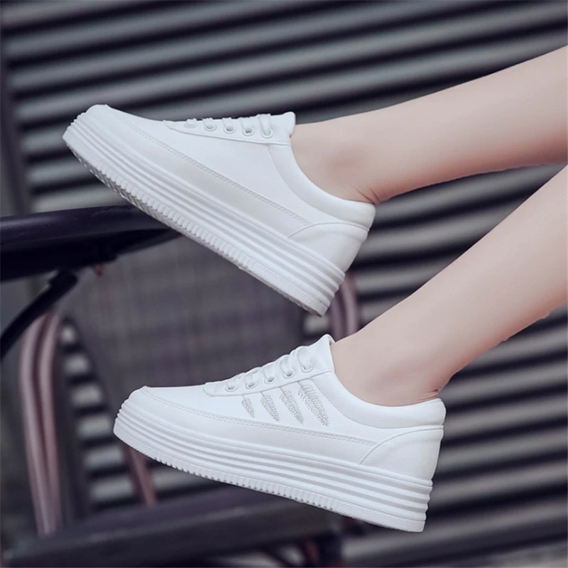 

Spring New Designer Wedges White Platform Sneakers Women Shoes 2018 Tenis Feminino Casual Female Shoes Woman Basket Femme Pink