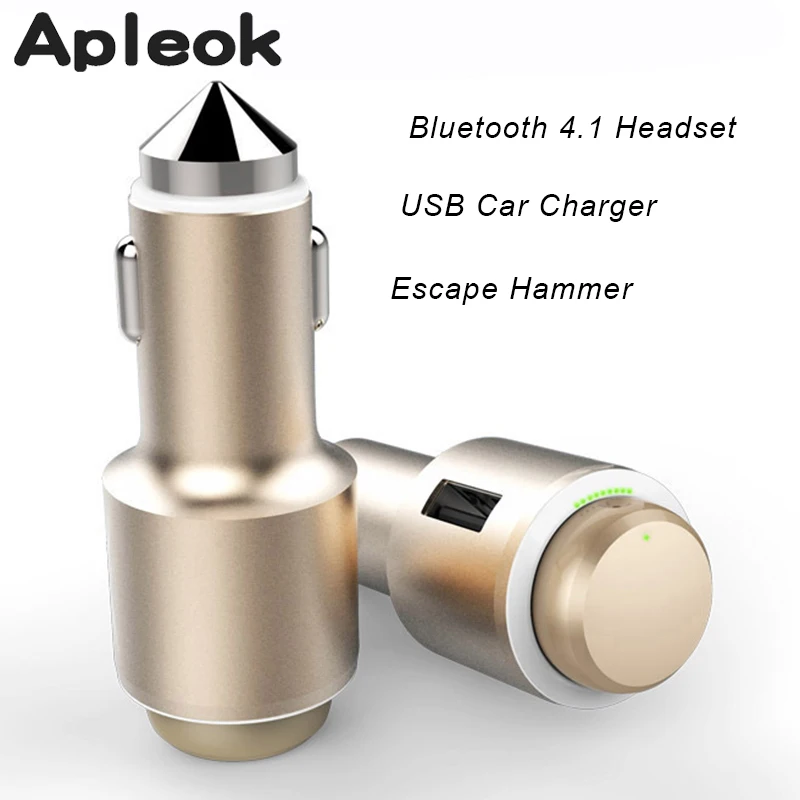 2017 New 3 In 1 Mini Bluetooth Headset Phone USB Car Charger Escape Safety Hammer Micro Wireless Earphone for xiaomi mi6 mi 6 |