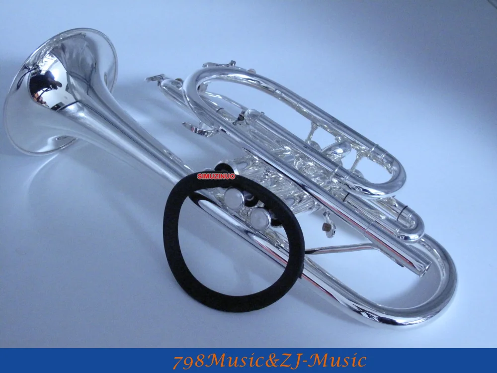 Профессиональный посеребренный Корнет рога b-плоский двойной триггер труба с Чехол LORICO кольцо немой